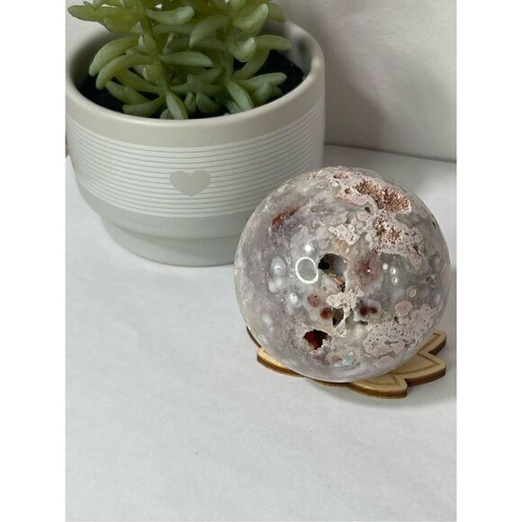 Pink Flower Agate Sphere - Picture 1 of 5